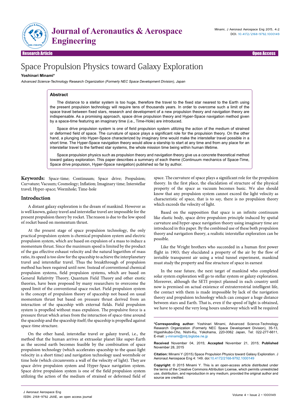 Space Propulsion Physics Toward Galaxy Exploration