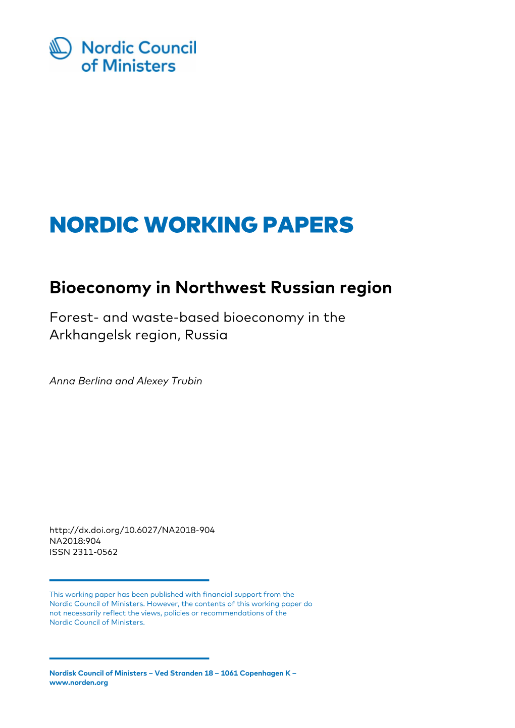 Nordic Working Papers