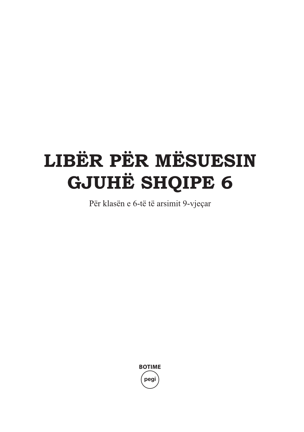 Libër Për Mësuesin Gjuhë Shqipe 6