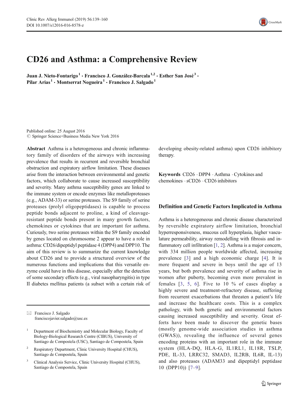 CD26 and Asthma: a Comprehensive Review