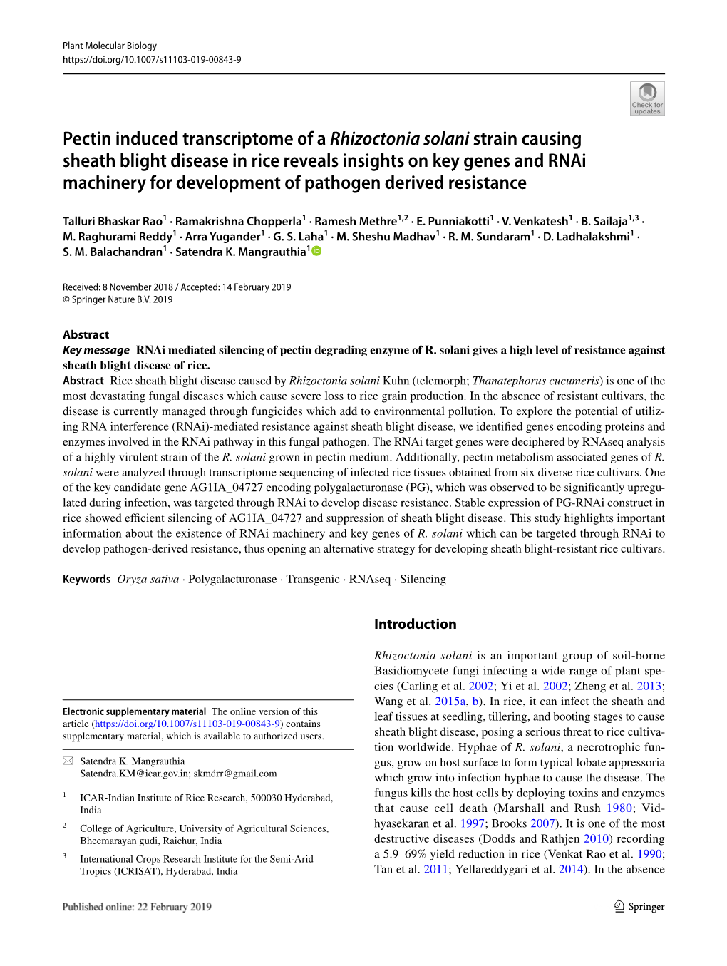 Pectin Induced Transcriptome of a Rhizoctonia Solani Strain Causing