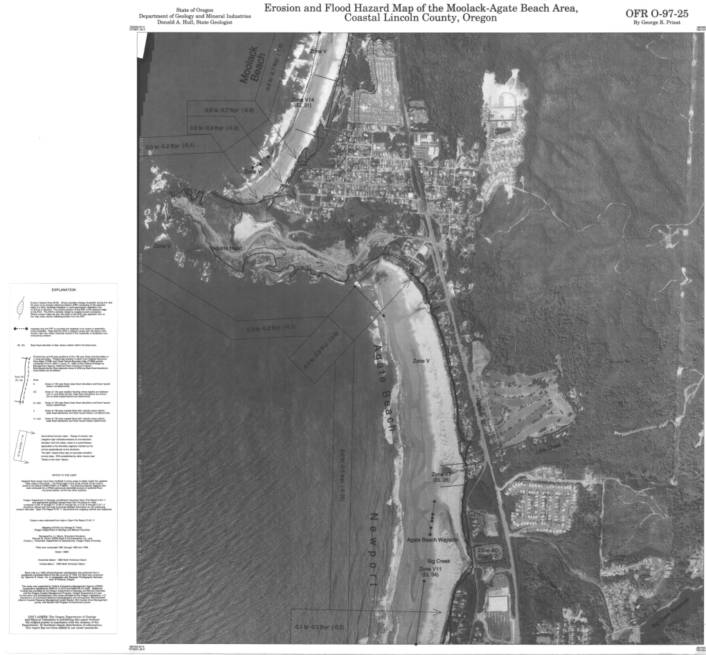 Erosion and Flood Hazard Map of the Moolack-Agate Beach Area, Coastal