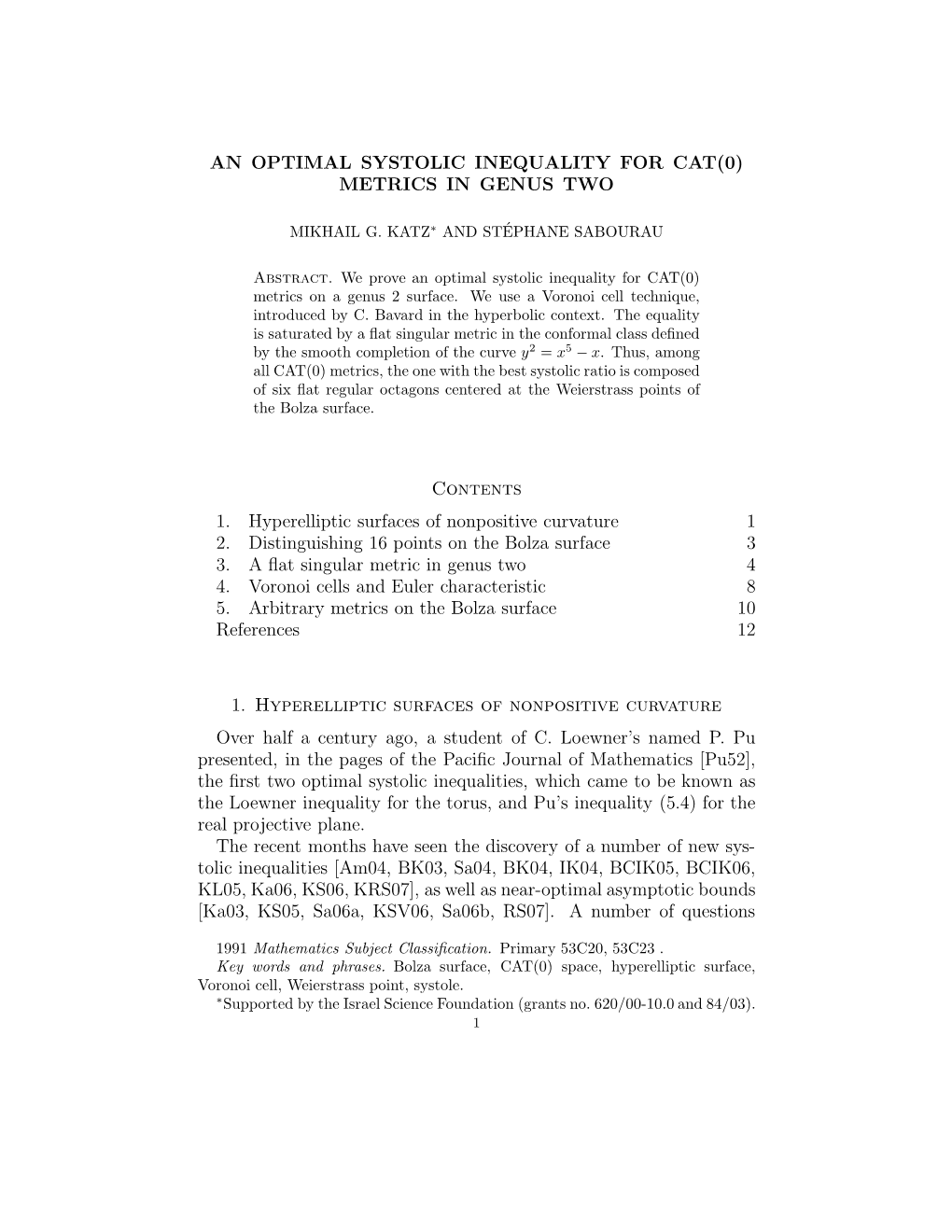 An Optimal Systolic Inequality for Cat(0) Metrics in Genus Two