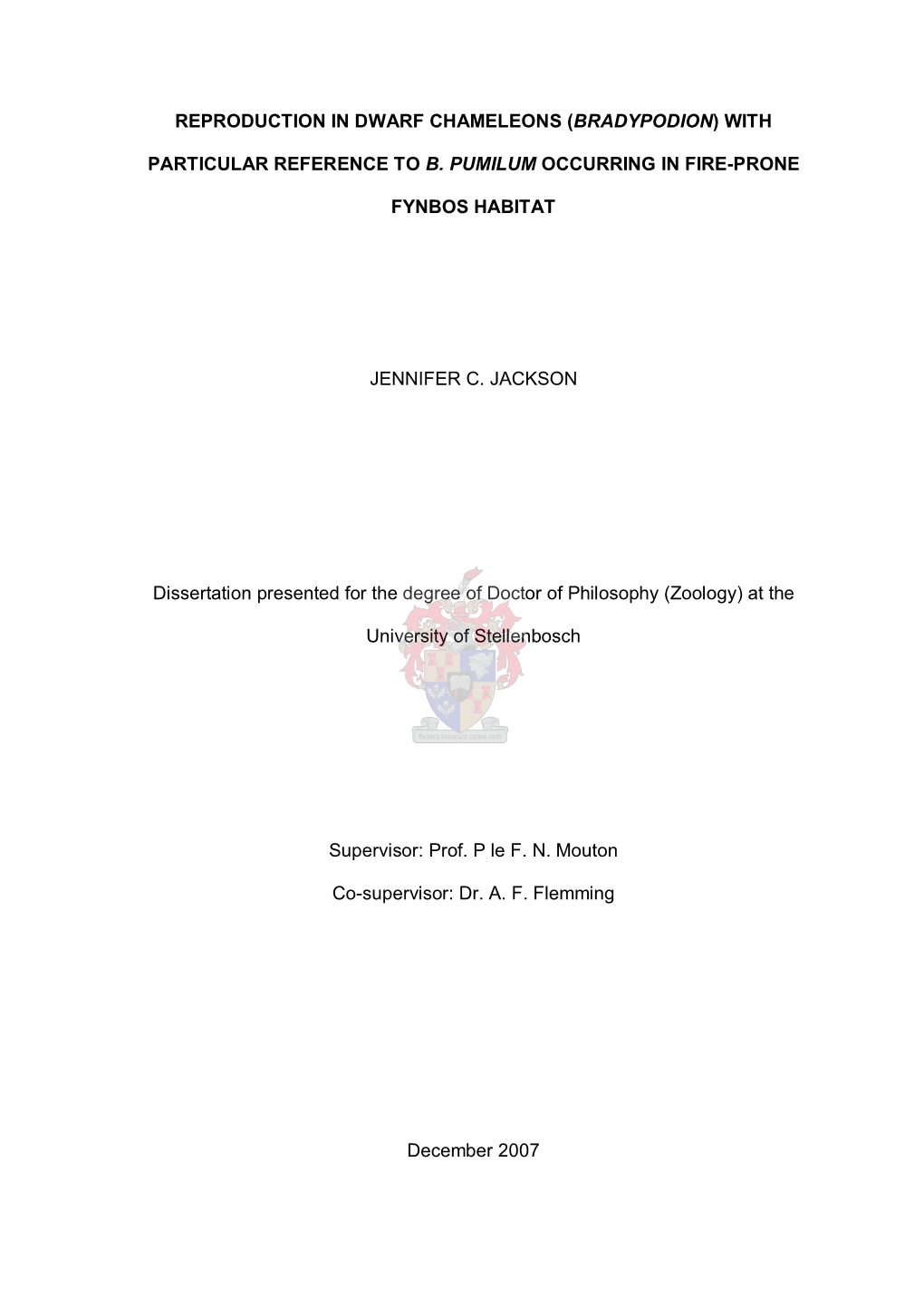 Phd Thesis Jennifer C. Jackson 16.10.07 For