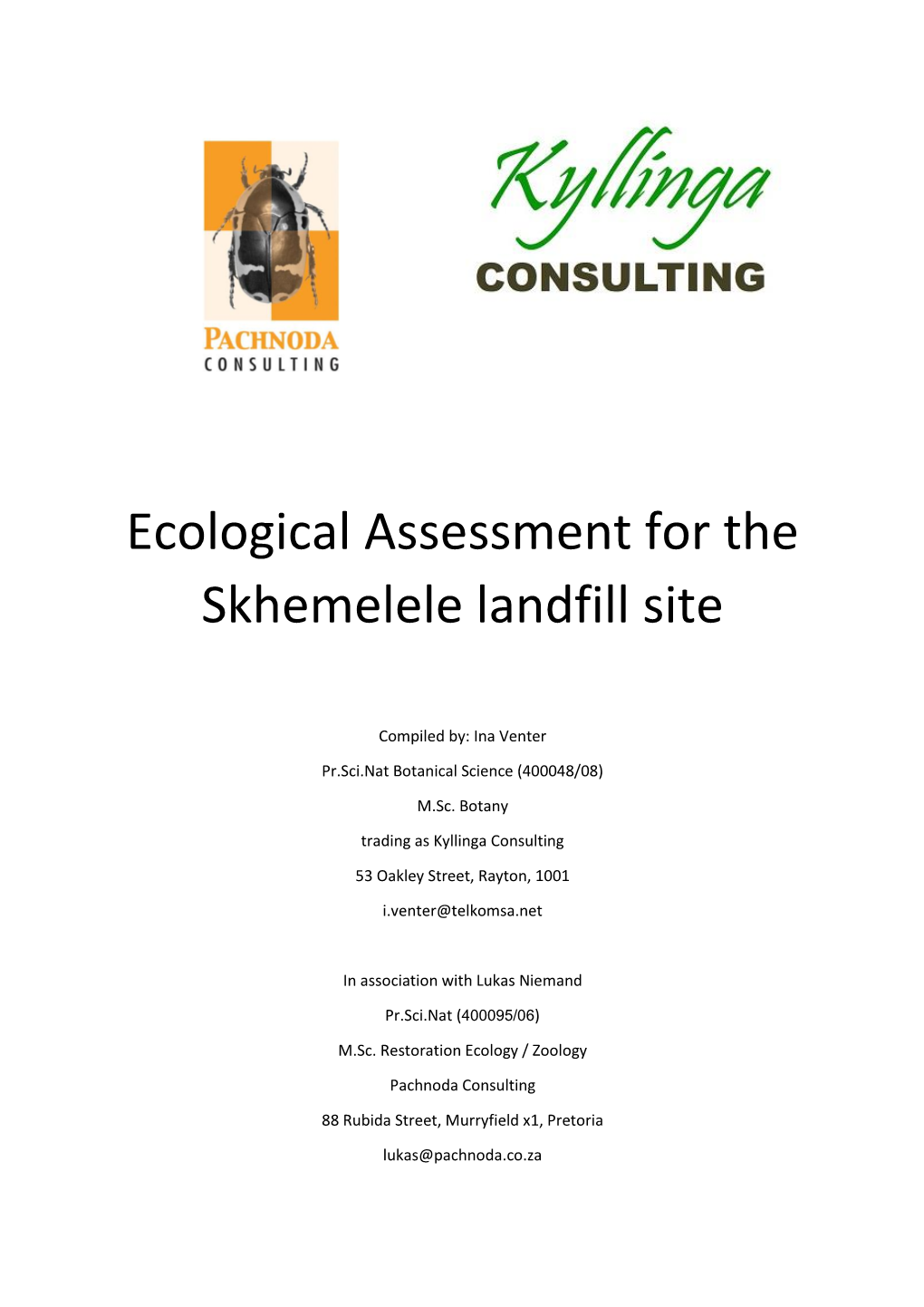 Ecological Assessment for the Skhemelele Landfill Site