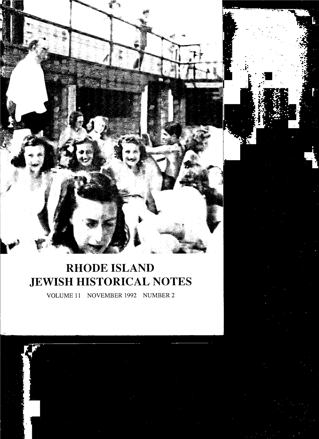 RHODE ISLAND JEWISH HISTORICAL NOTES VOLUME 11 NOVEMBER 1992 NUMBER 2 PUBLICATIONS COMMITTEE Seebert J