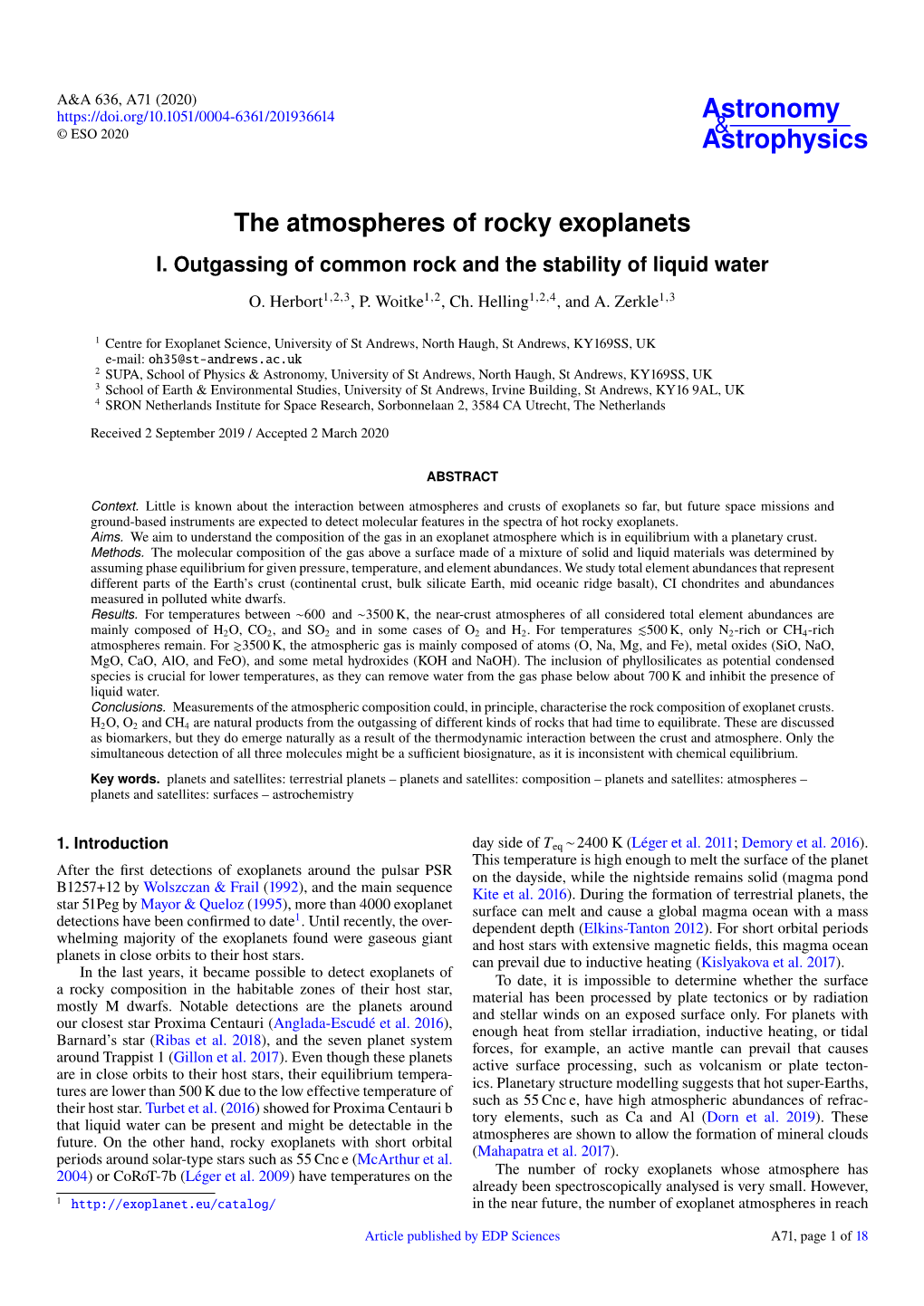 The Atmospheres of Rocky Exoplanets I