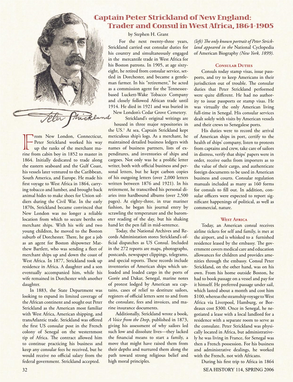 SEA HISTORY 114, SPRING 2006 Gorée Island, Senegal