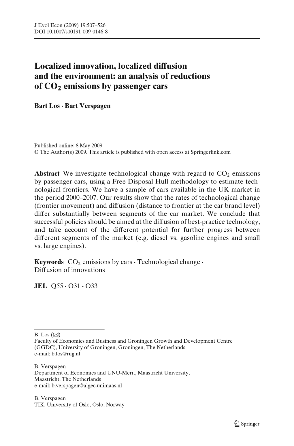 An Analysis of Reductions of CO2 Emissions by Passenger Cars