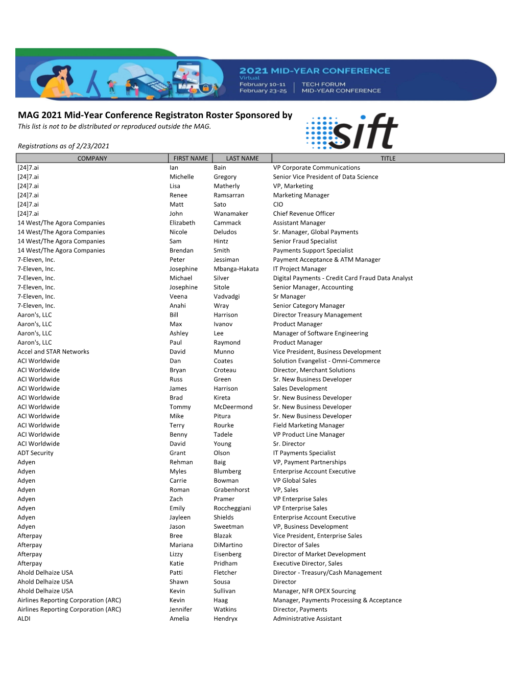 View Final Mid-Year Conference Attendee List