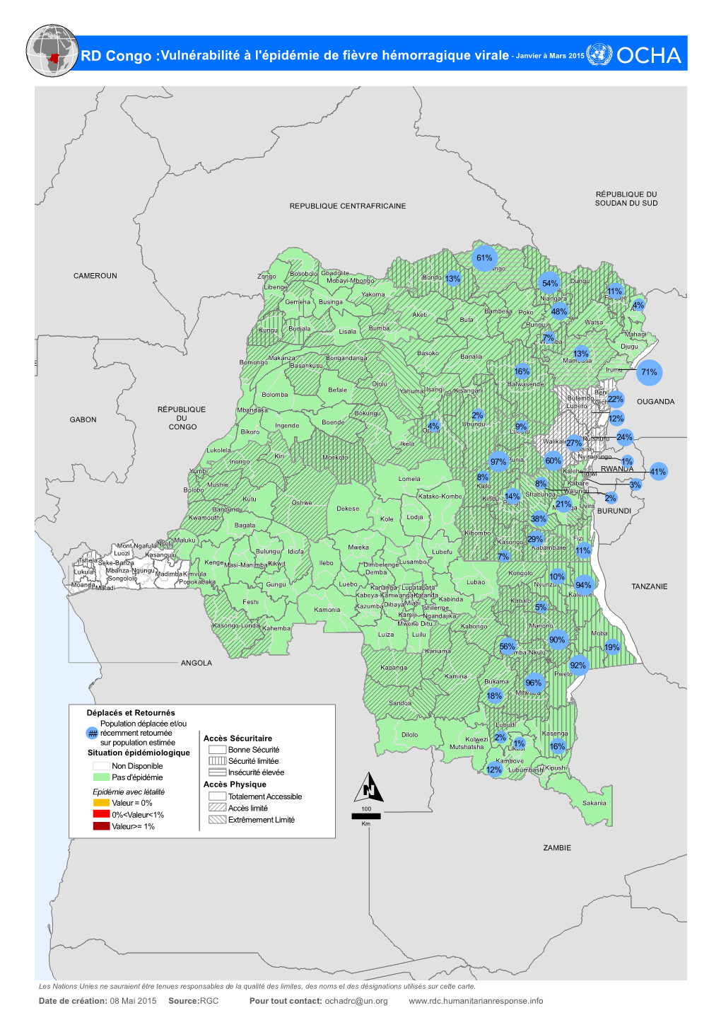 RD Congo :Vulnérabilité À L'épidémie De Fièvre Hémorragique Virale - Janvier À Mars 2015