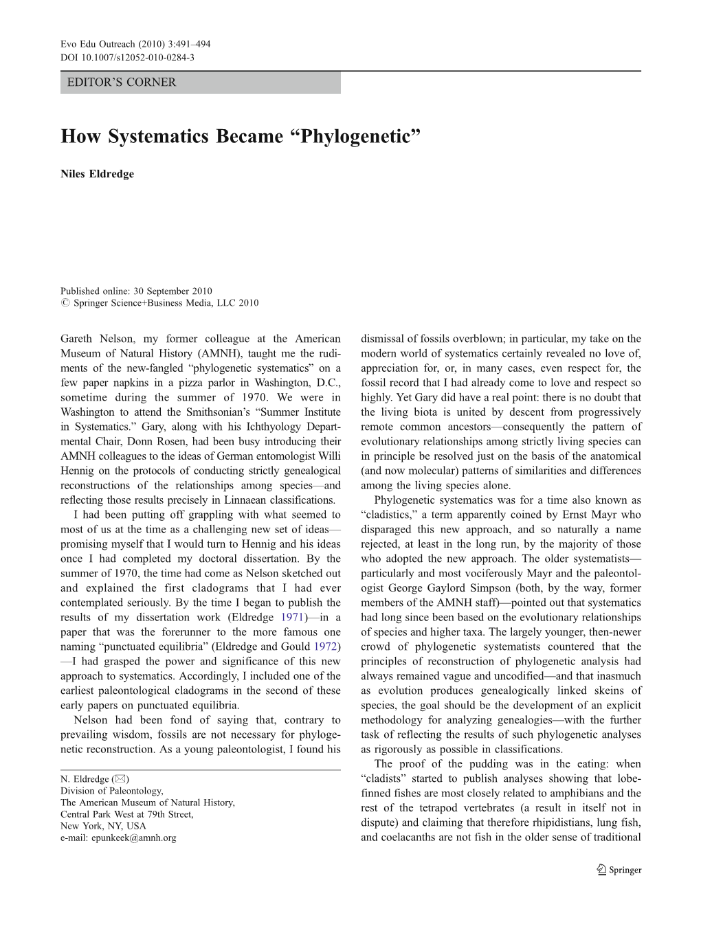 How Systematics Became “Phylogenetic”