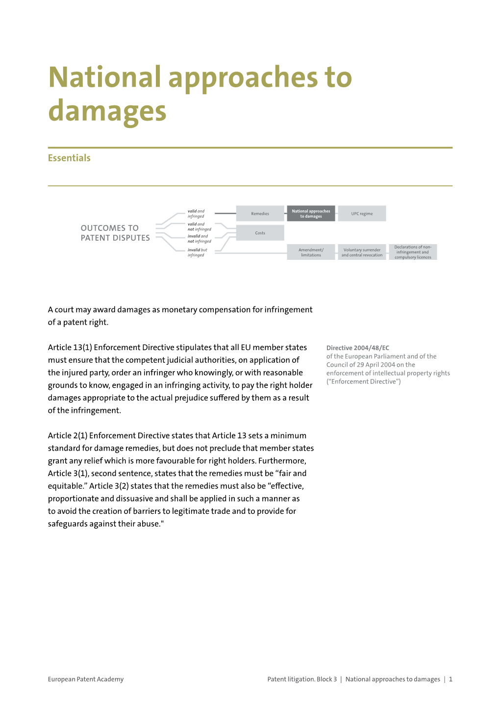 National Approaches to Damages