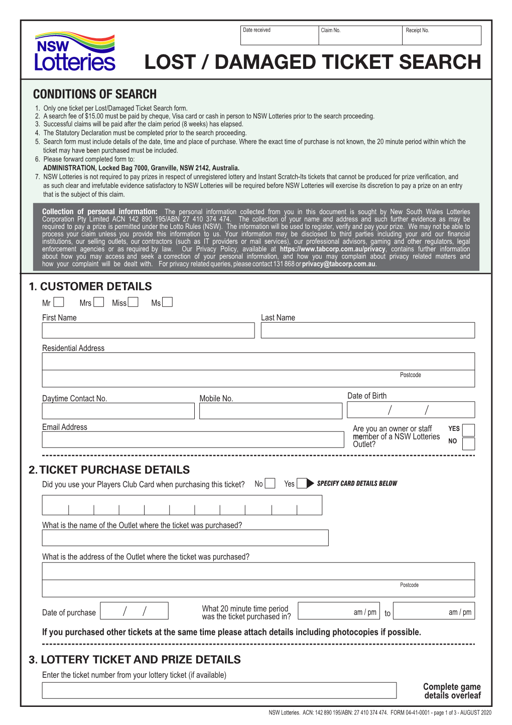 NSWL Lost Damaged Lottery Ticket Search-04-41-0001- SEPT 2017.Cdr