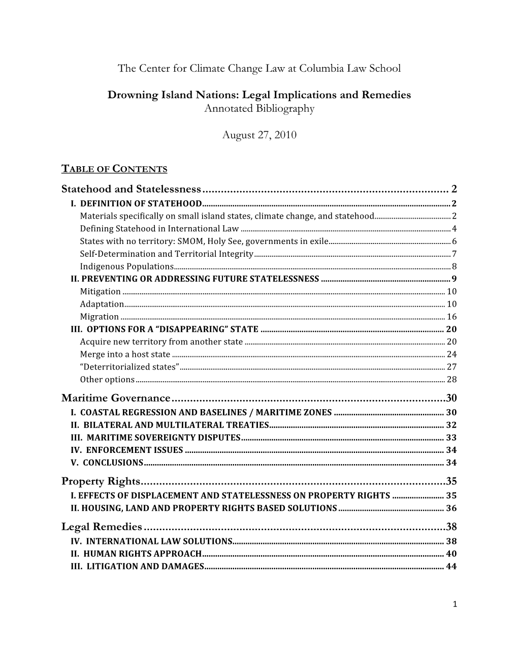 The Center for Climate Change Law at Columbia Law School Drowning