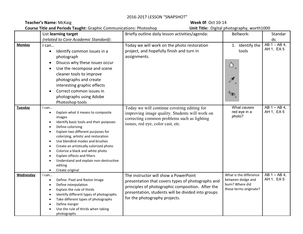 2016-2017 Lesson Snapshot s1