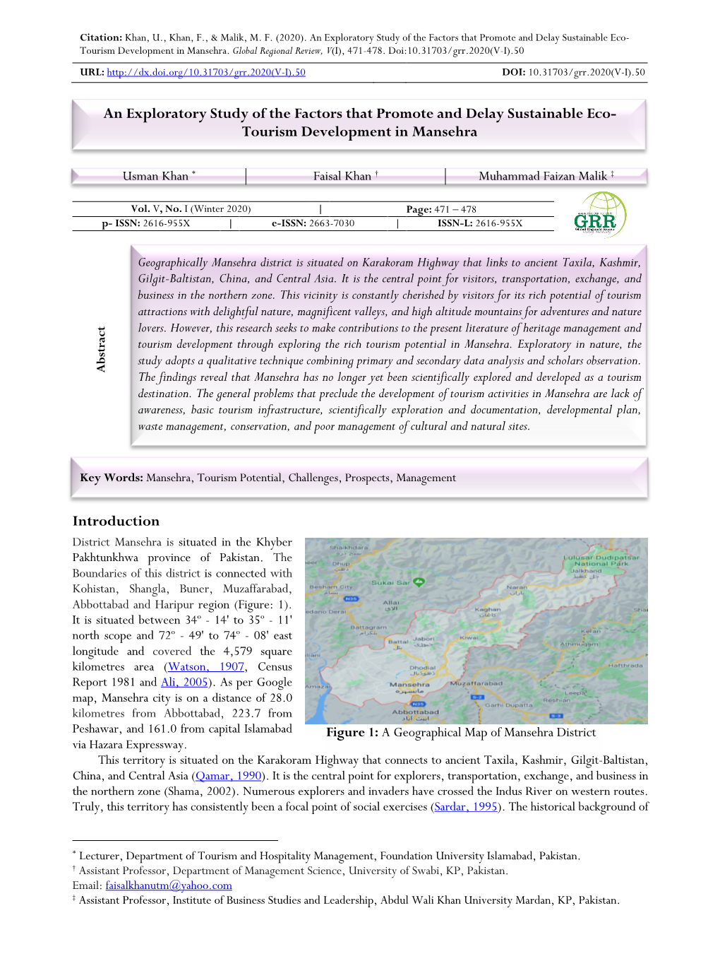 Tourism Development in Mansehra Introduction