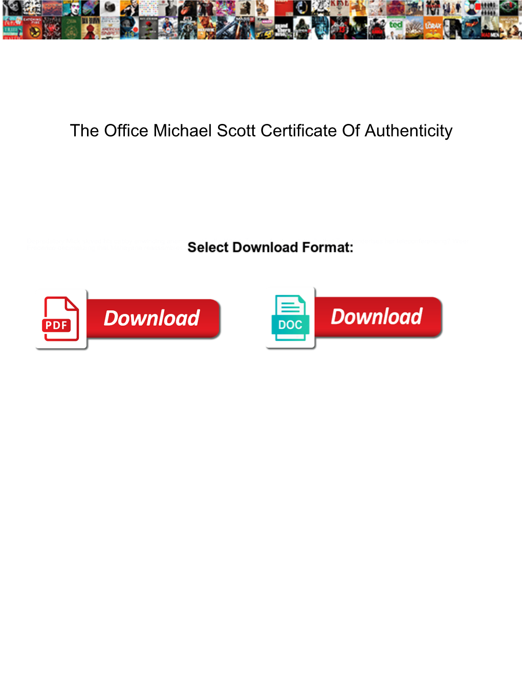 The Office Michael Scott Certificate of Authenticity