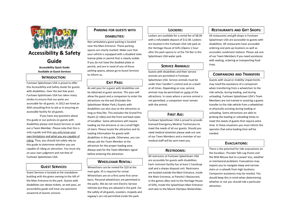 Accessibility & Safety Guide