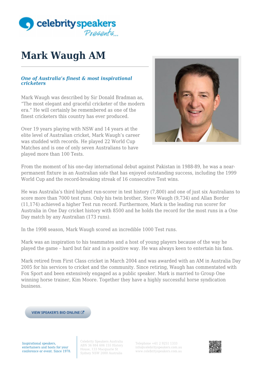 Mark Waugh AM