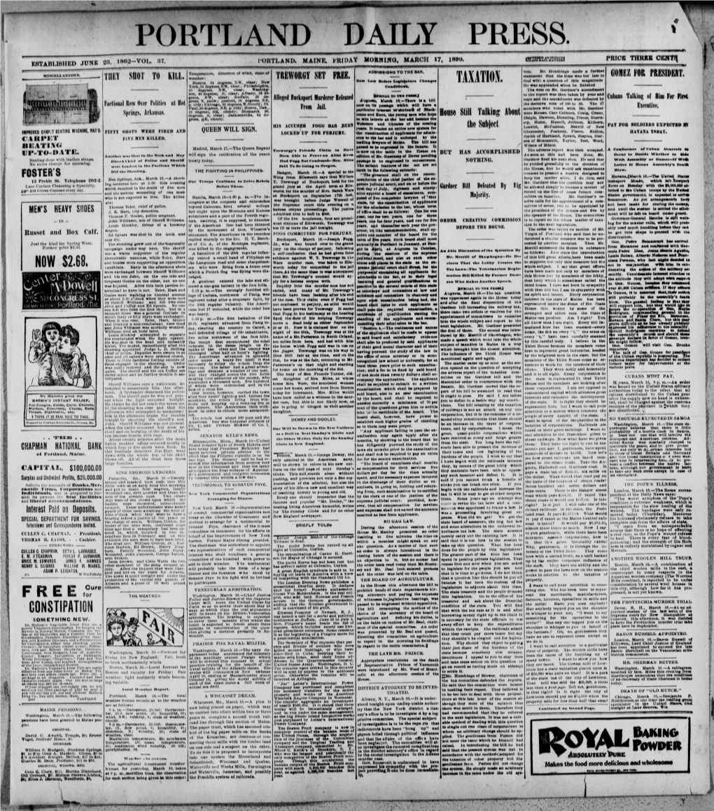 Portland Daily Press: March 17, 1899