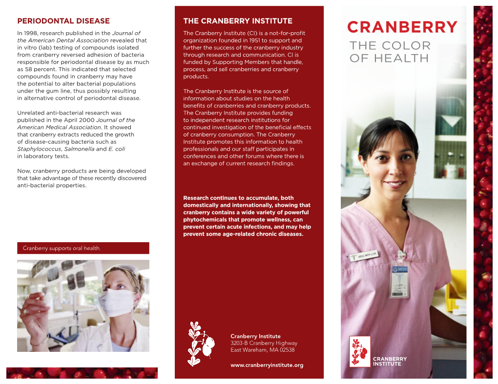 Cranberry the Color of Heath Brochure