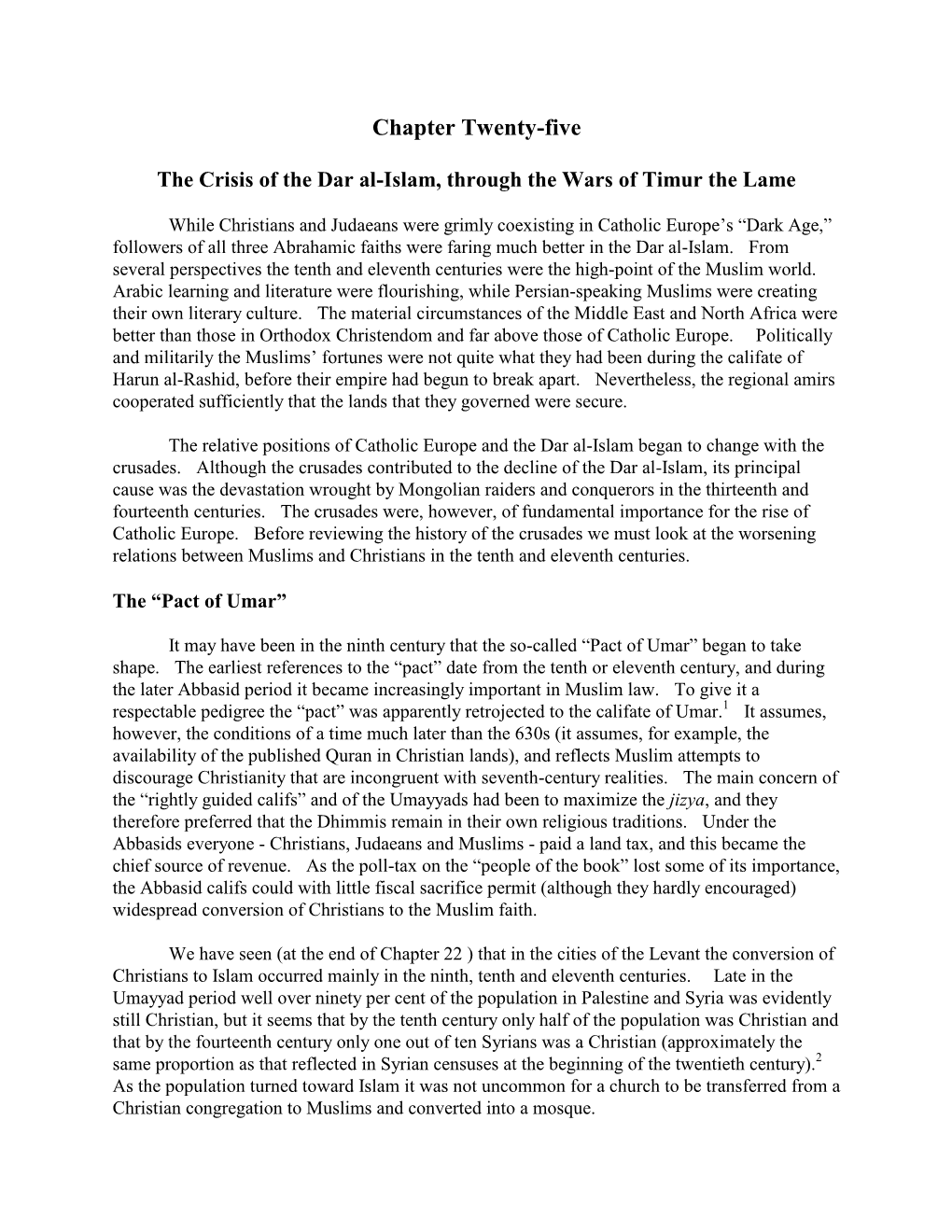 Chapter Twentyfive. the Crisis of the Dar Al Islam