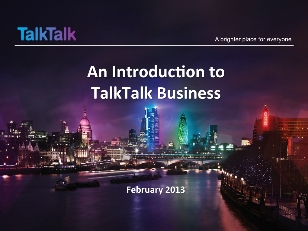 An Introducnon to Talktalk Business