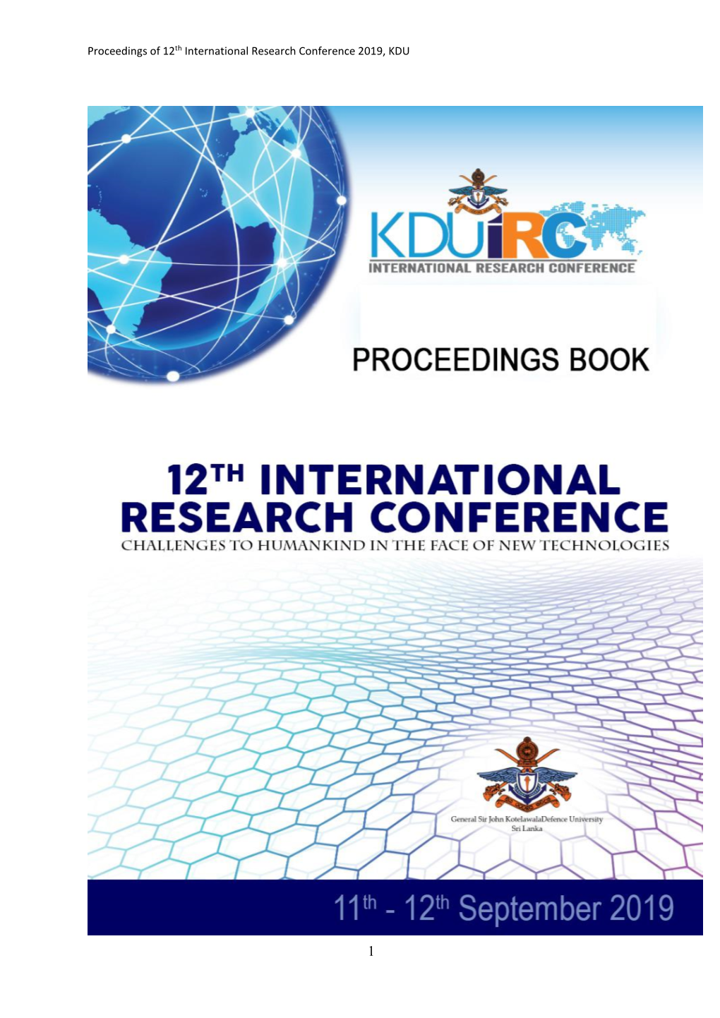 Proceedings of 12Th International Research Conference 2019, KDU