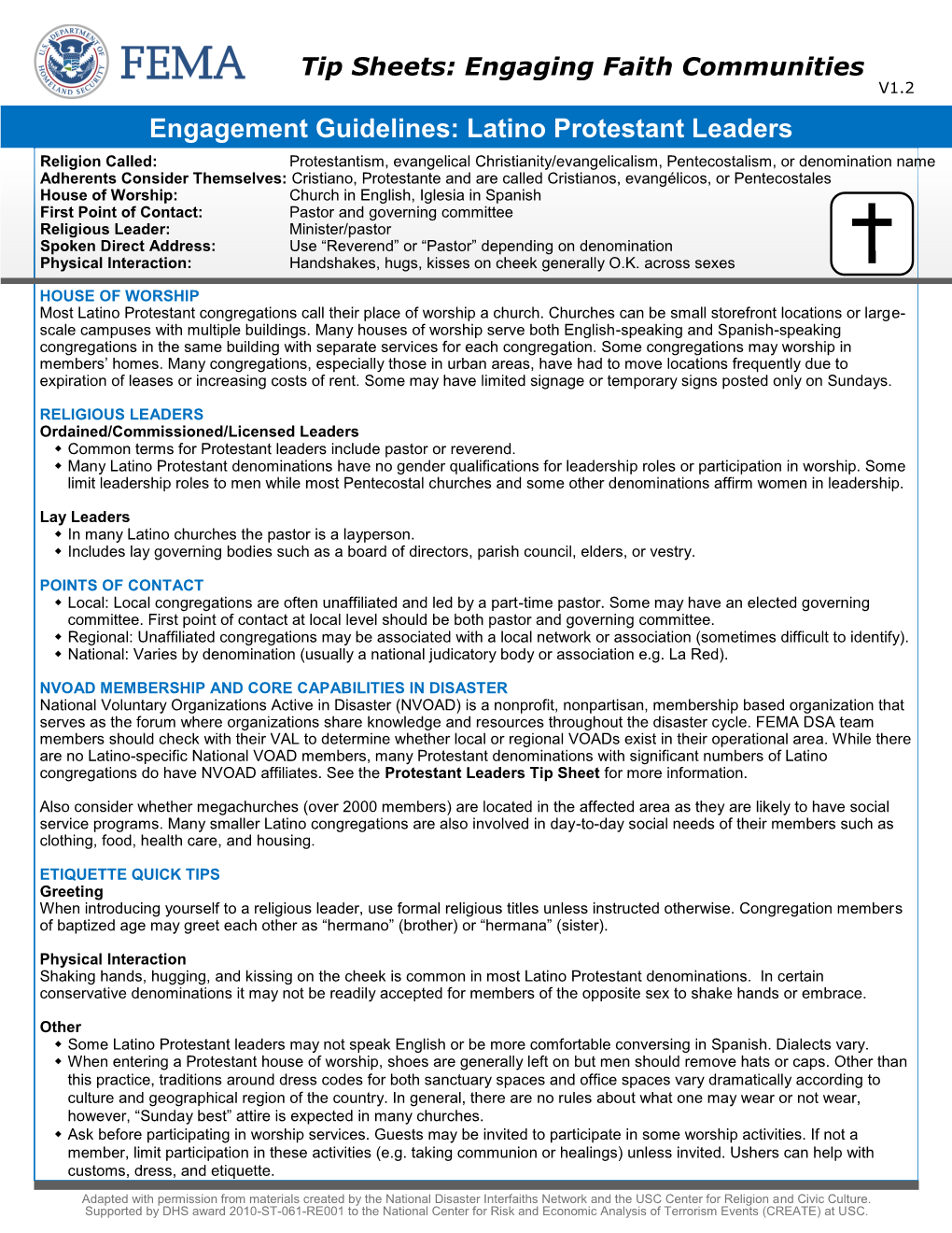 Engagement Guidelines: Latino Protestant Leaders