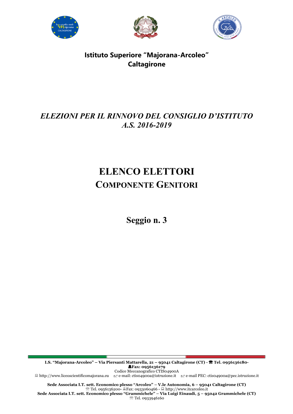 Elenco Elettori Componente Genitori