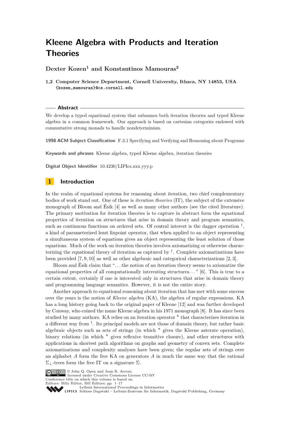 Kleene Algebra with Products and Iteration Theories