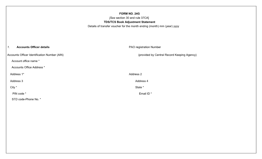 TDS/TCS Book Adjustment Statement