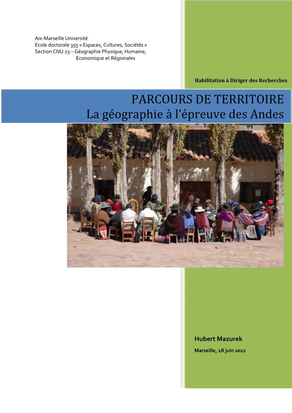 Parcours De Territoire : La Géographie À L'épreuve Des