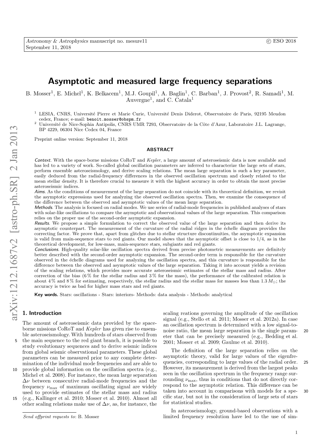 Asymptotic and Measured Large Frequency Separations