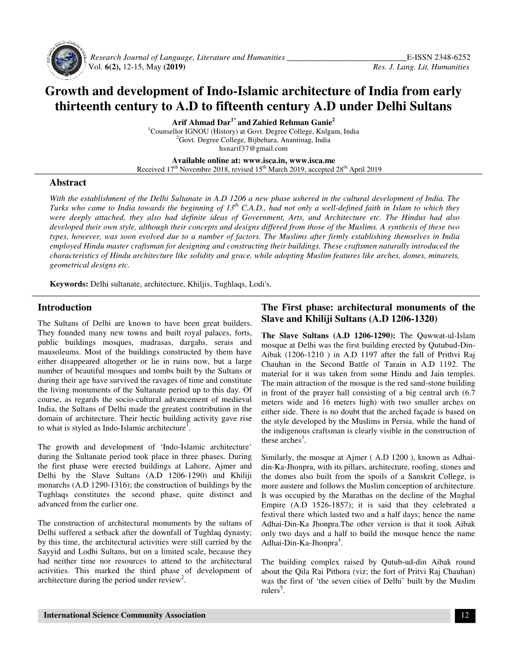 Growth and Development of Indo Thirteenth Century to A.D to Fifteenth