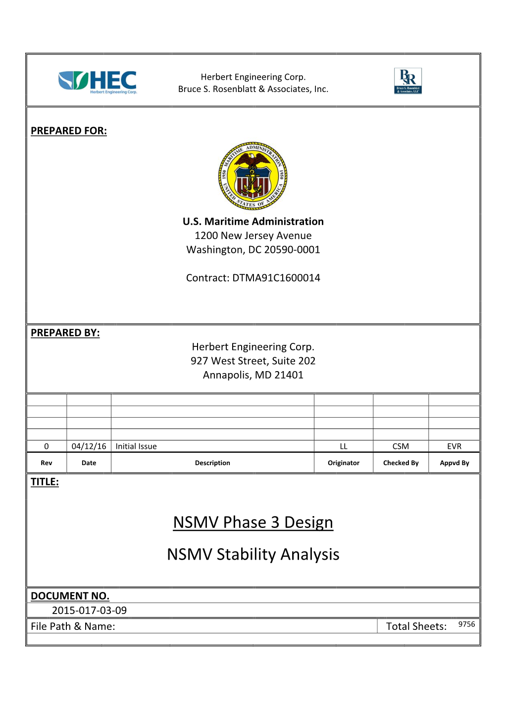 NSMV Phase 3 Design NSMV Stability Analysis