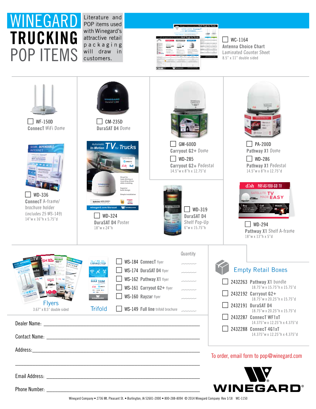 Winegard Trucking Pop Items