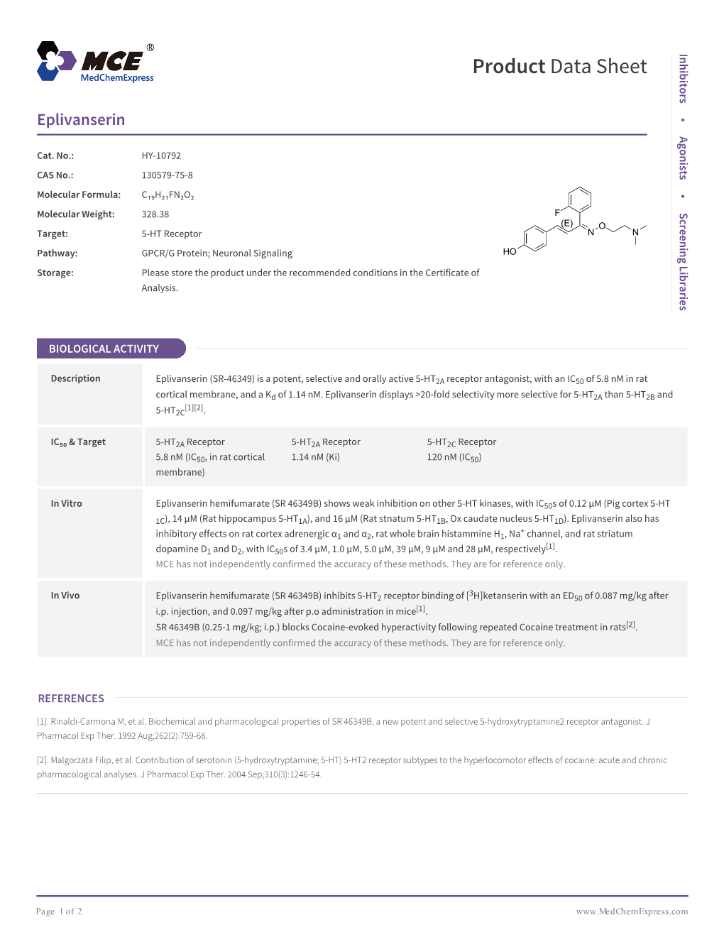 Eplivanserin | Medchemexpress