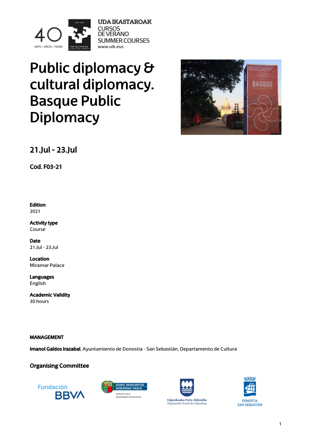 Public Diplomacy & Cultural Diplomacy. Basque Public Diplomacy