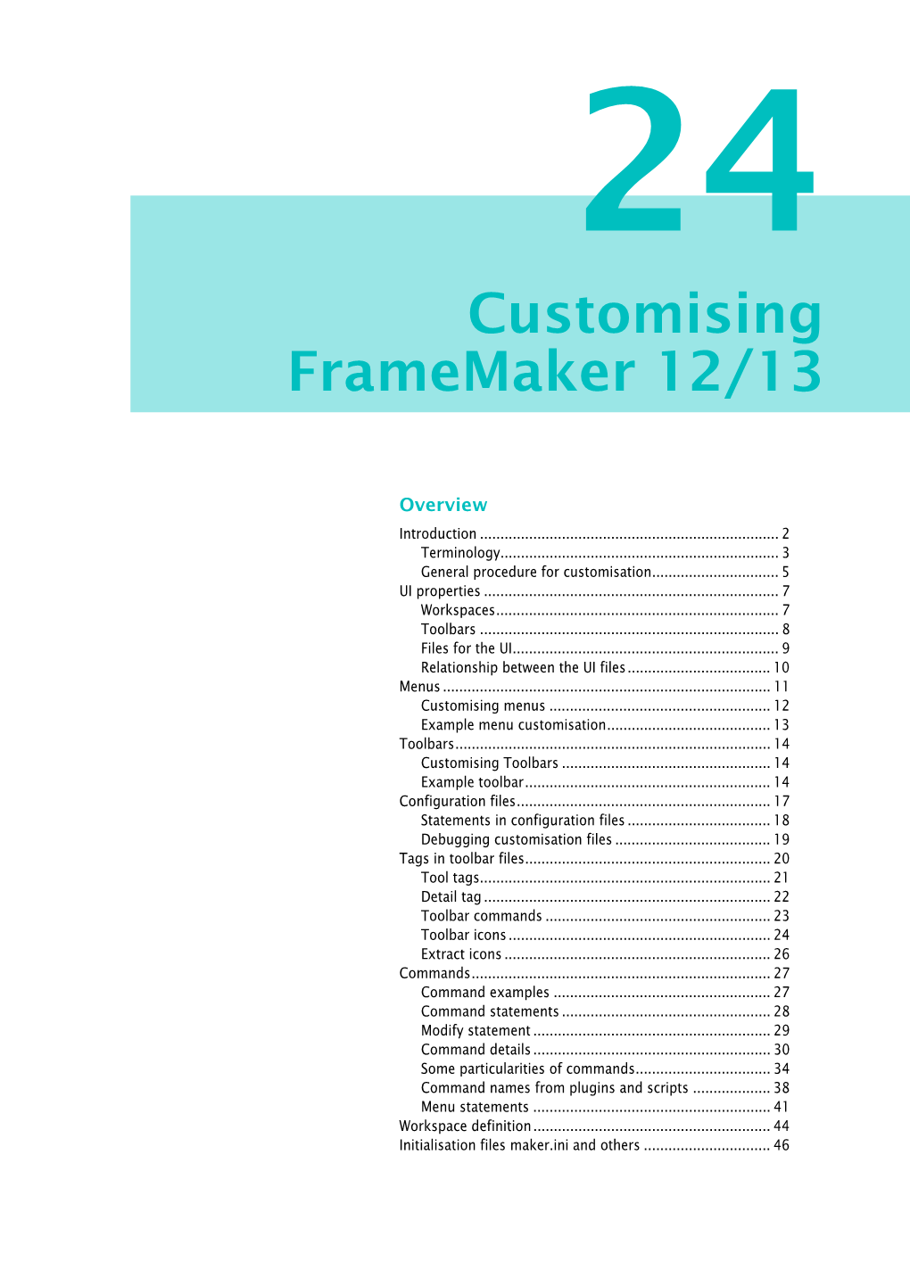 Customising Framemaker 12/13