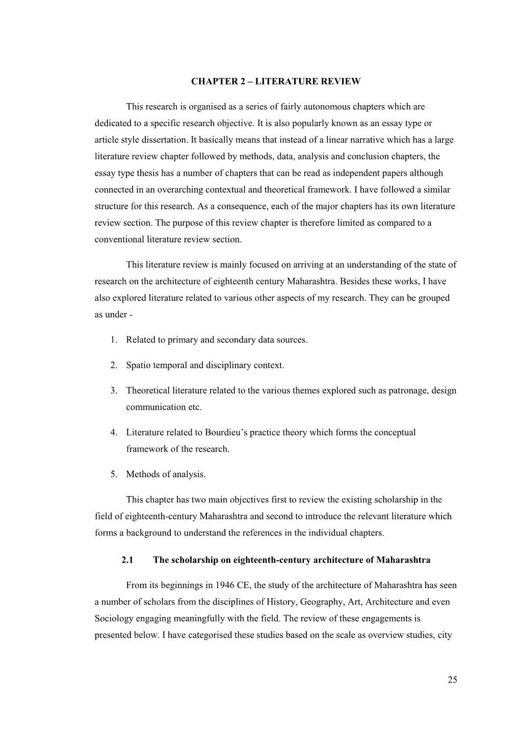 25 CHAPTER 2 – LITERATURE REVIEW This Research Is Organised