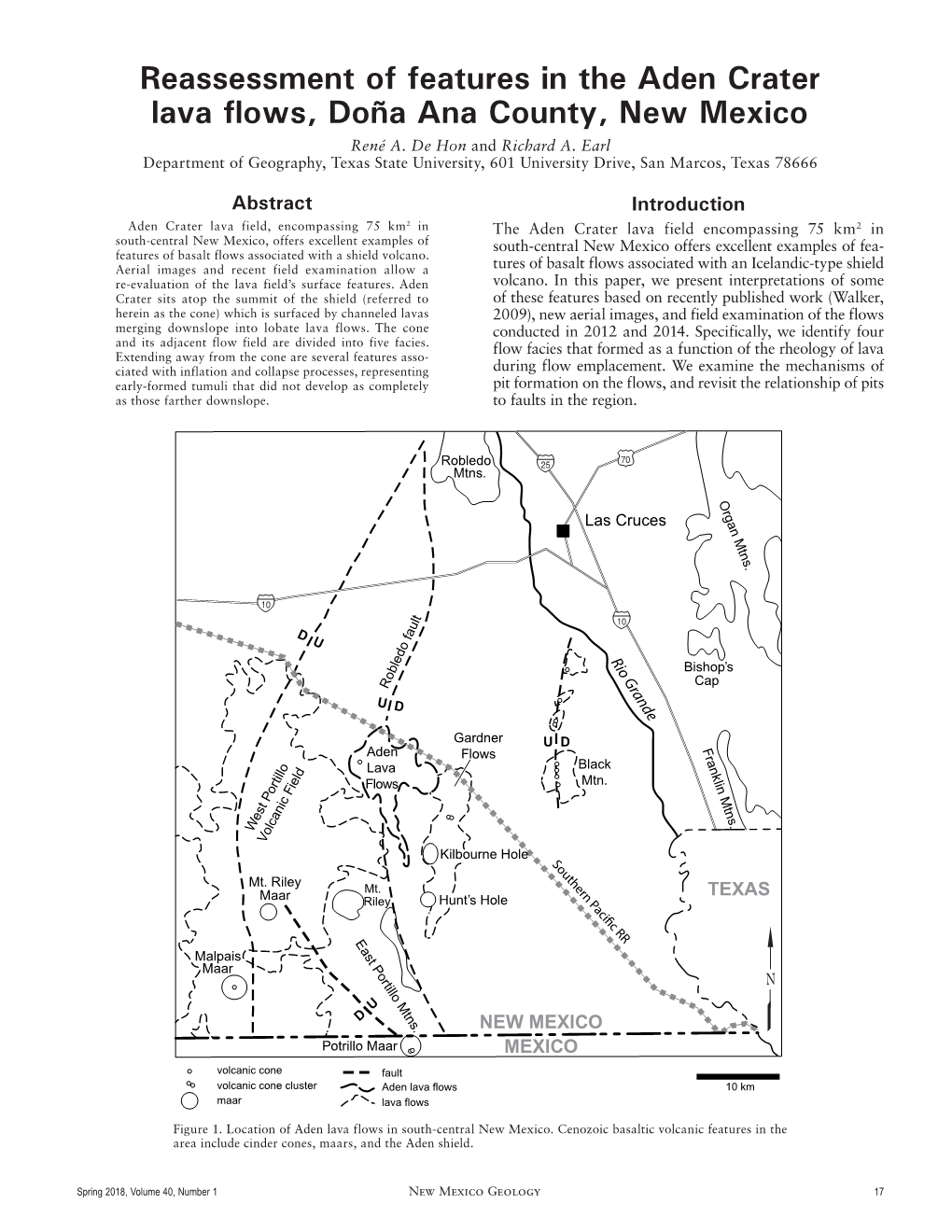 Reassessment of Features in the Aden Crater Lava Flows, Doña Ana County, New Mexico René A