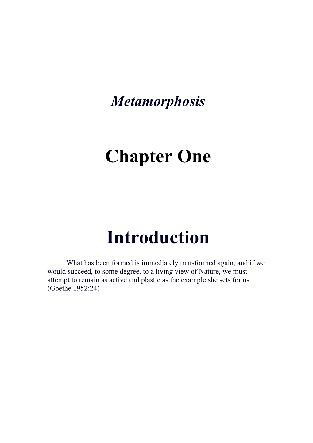 Chapter One Introduction