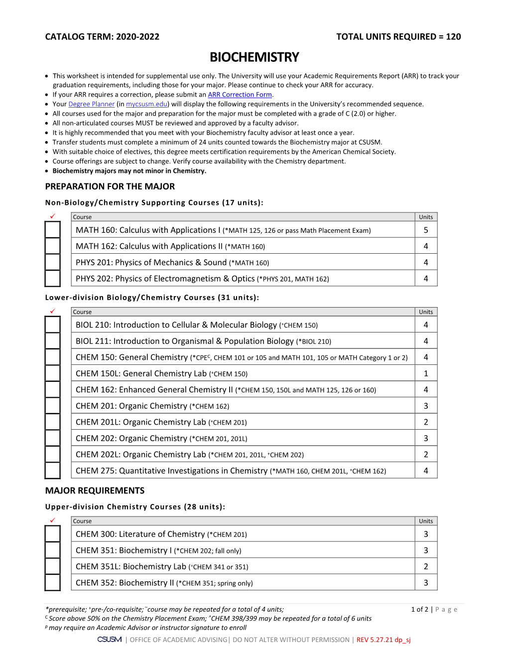 Biochemistry Major at CSUSM