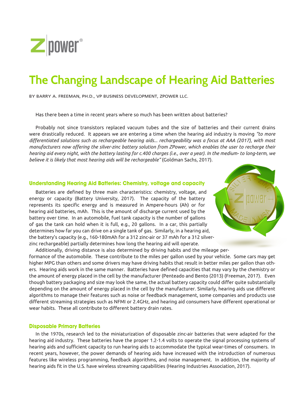 The Changing Landscape of Hearing Aid Batteries