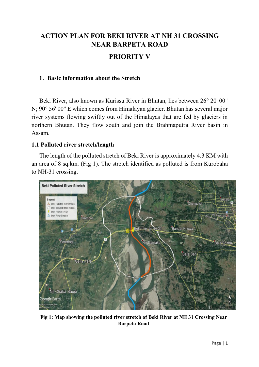 Action Plan for Beki River at Nh 31 Crossing Near Barpeta Road Priority V