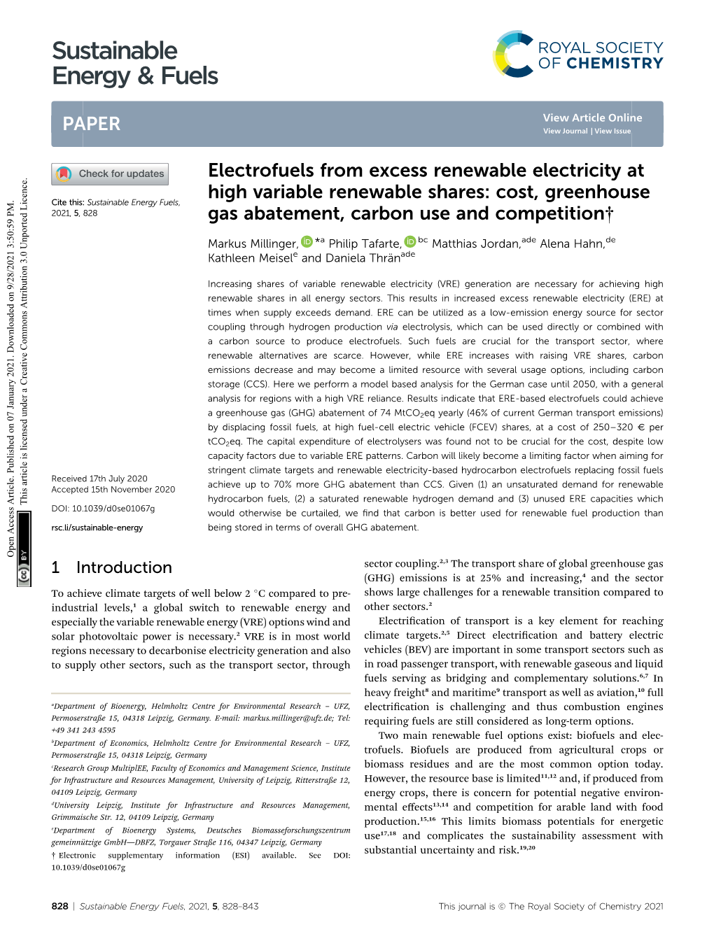 Electrofuels from Excess Renewable Electricity at High Variable