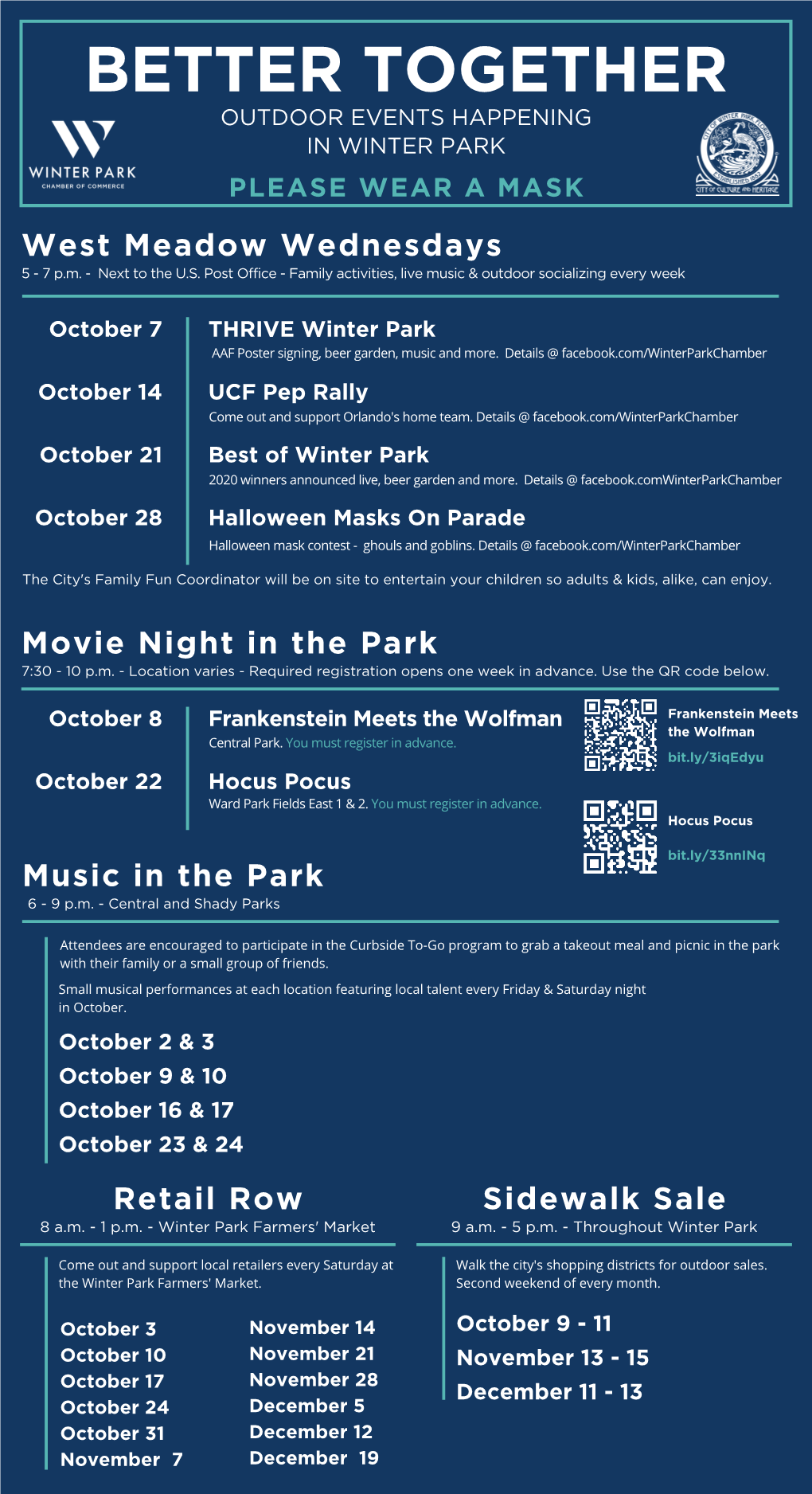 Outdoor Events Happening in Winter Park in October