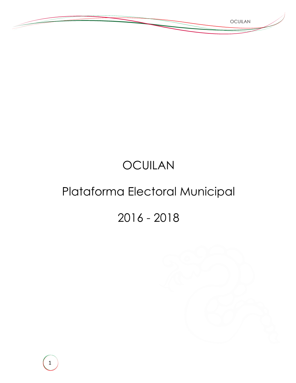 OCUILAN Plataforma Electoral Municipal 2016